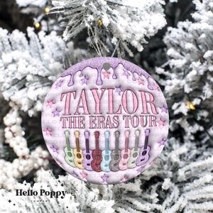 NWT Taylor Swift The Eras Tour Ceramic Round Holiday Christmas Ornament